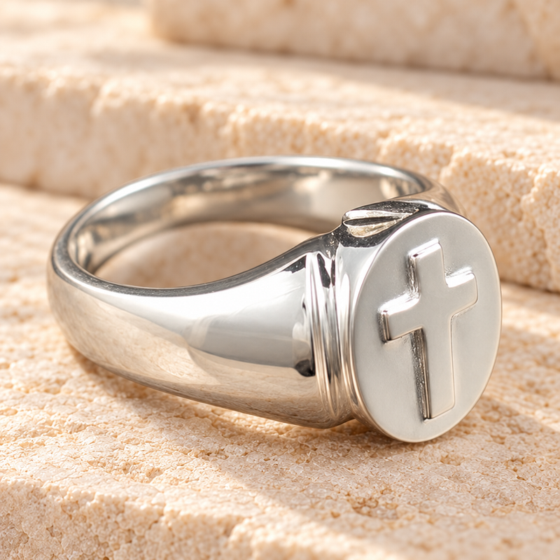 Men's Silver Divinity Cremation Ring