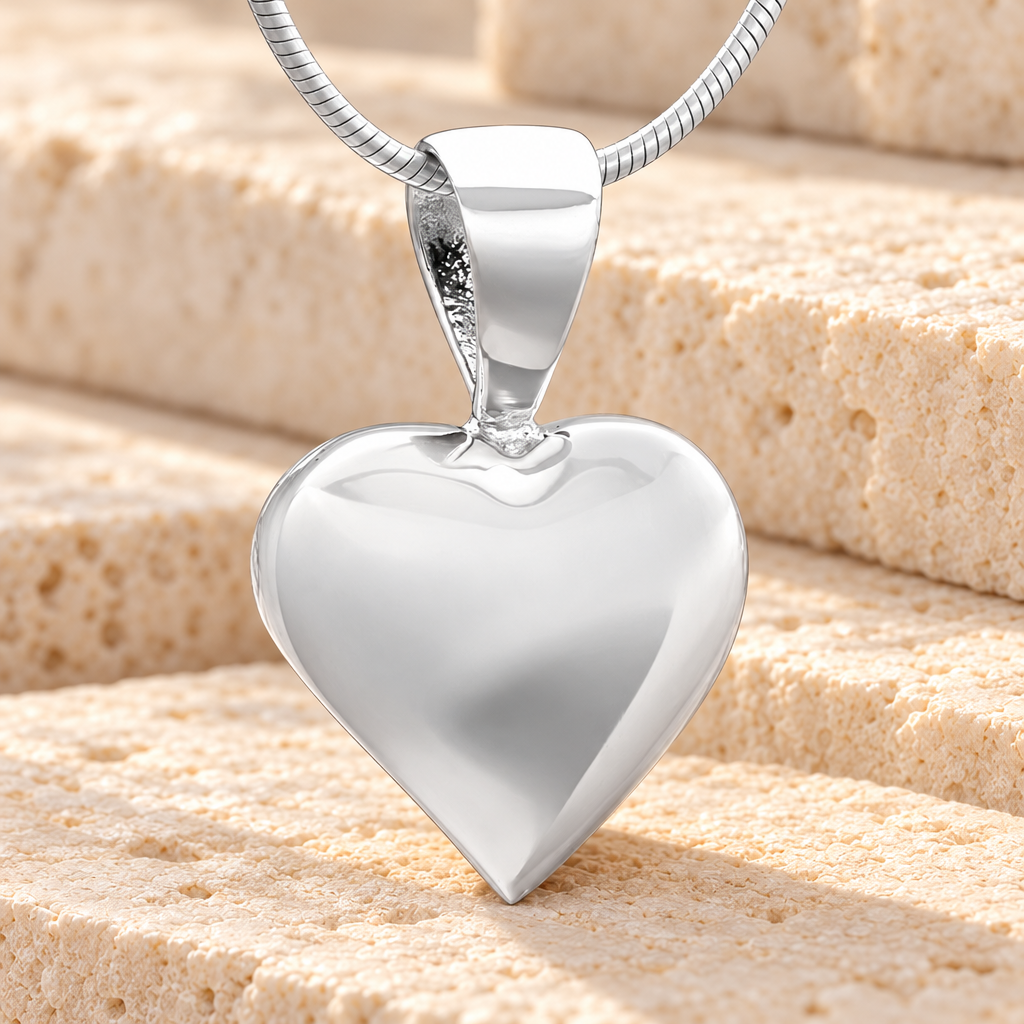 Silver Caring Heart Cremation Jewelry — main — evr6459ss