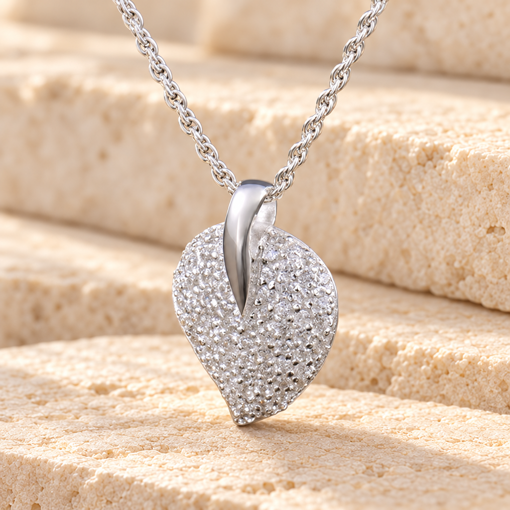 Sterling Silver Blaze Heart Urn Necklace — main — evr744ss