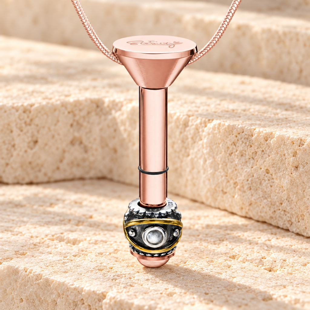 Rose Gold Plated Millenium Ash Pendant with Optimistic Charm — main — evr6539rgmill