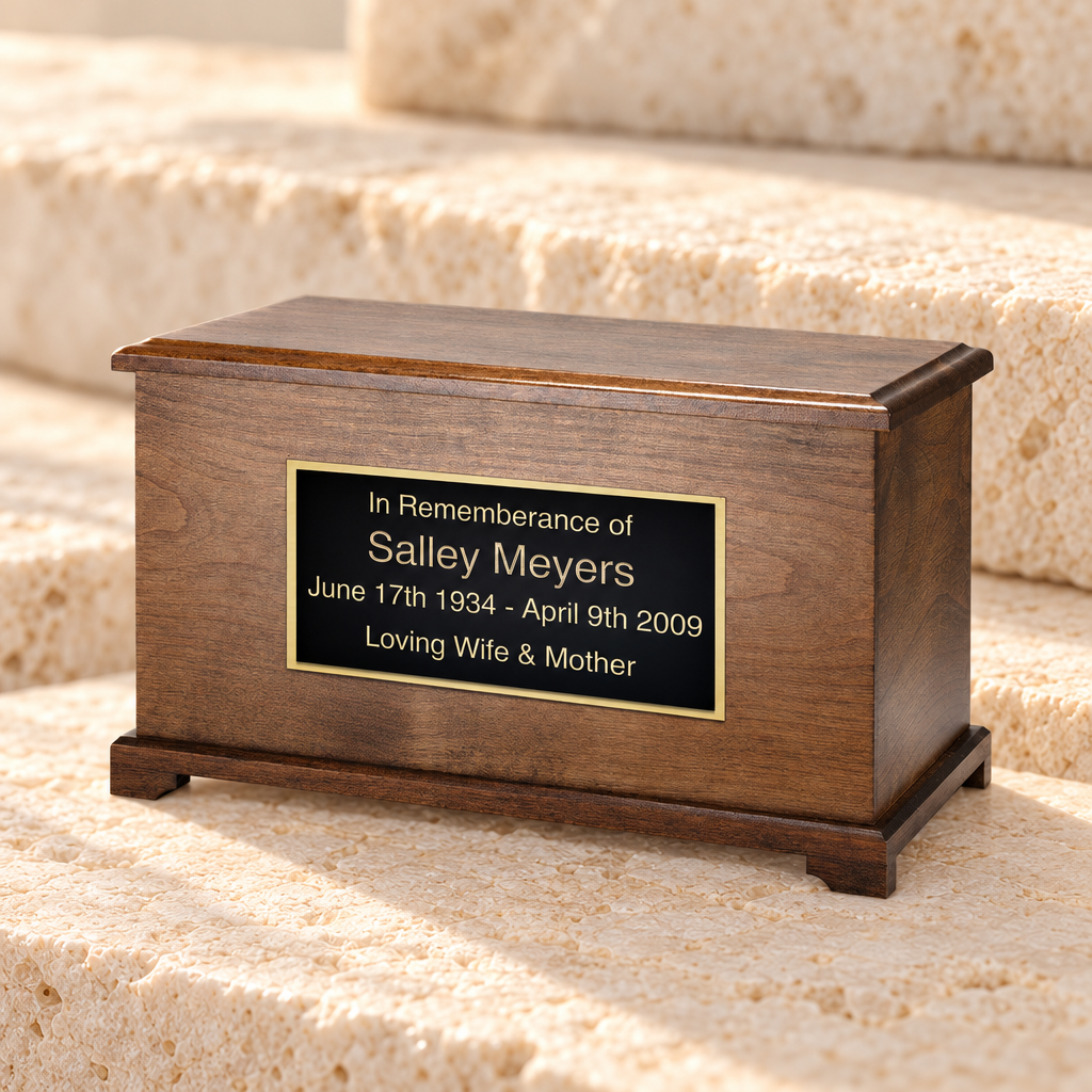 Walnut Kindred Cremation Urn — main — evr9133