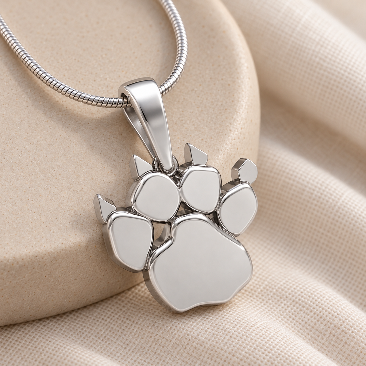 Solid 14k White Gold Pawprint Forever Sealed Memorial Jewelry — alternate view — evr20053wgfs