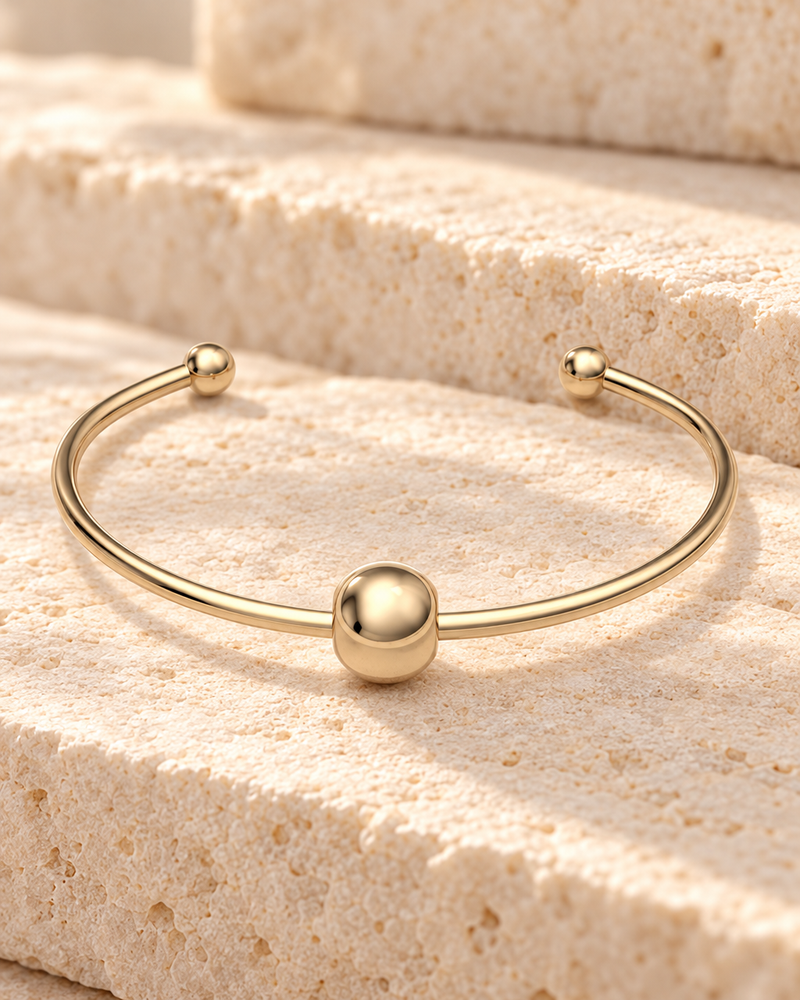 Solid 14k Gold Sliding Cape Forever Sealed Memorial Bracelet