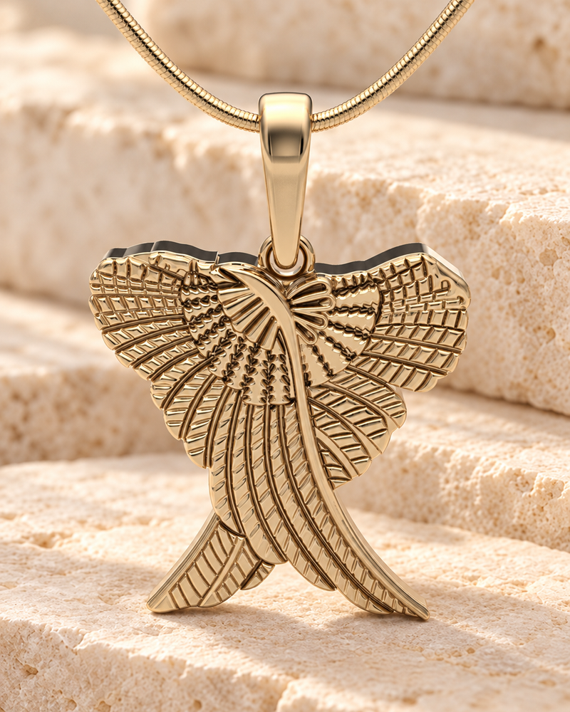 Solid 14K Gold In Peace Forever Sealed Urn Pendant