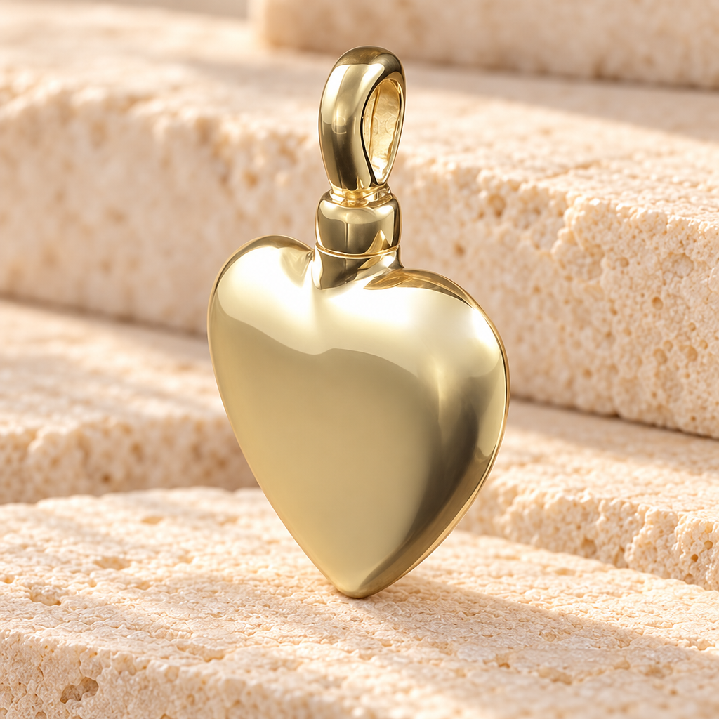 14K Gold Small Heart Memorial Locket — main — evr102kg