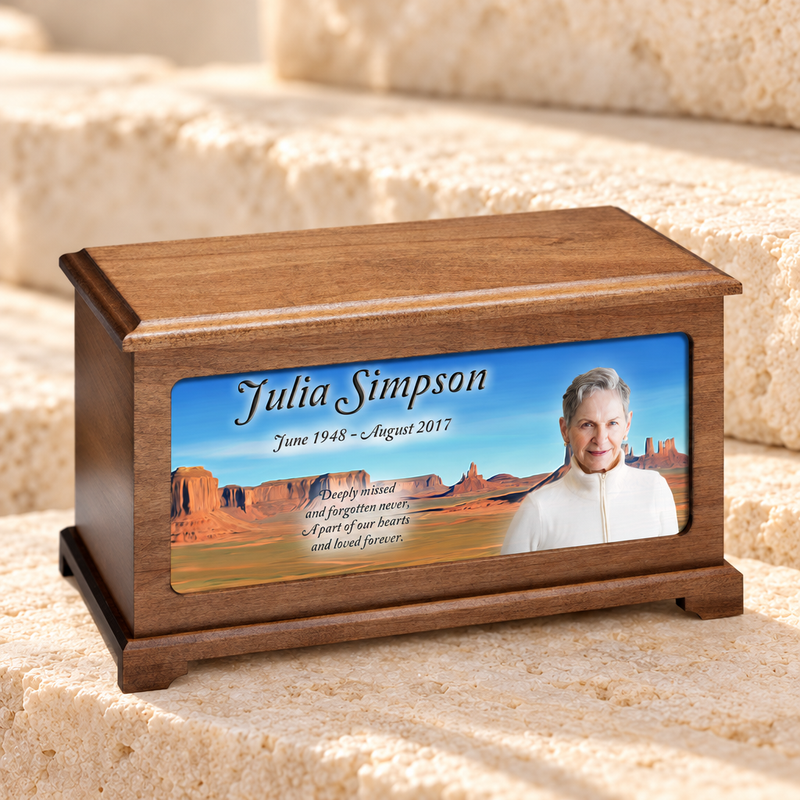Arizona Desert Cremation Urn With Photo