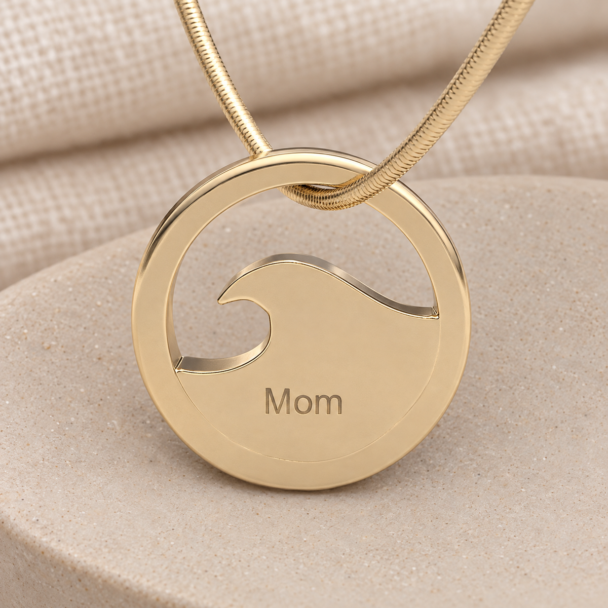14K Gold Surf's Up Forever Sealed Memorial Jewelry — rear engraving — evr20007kgfs