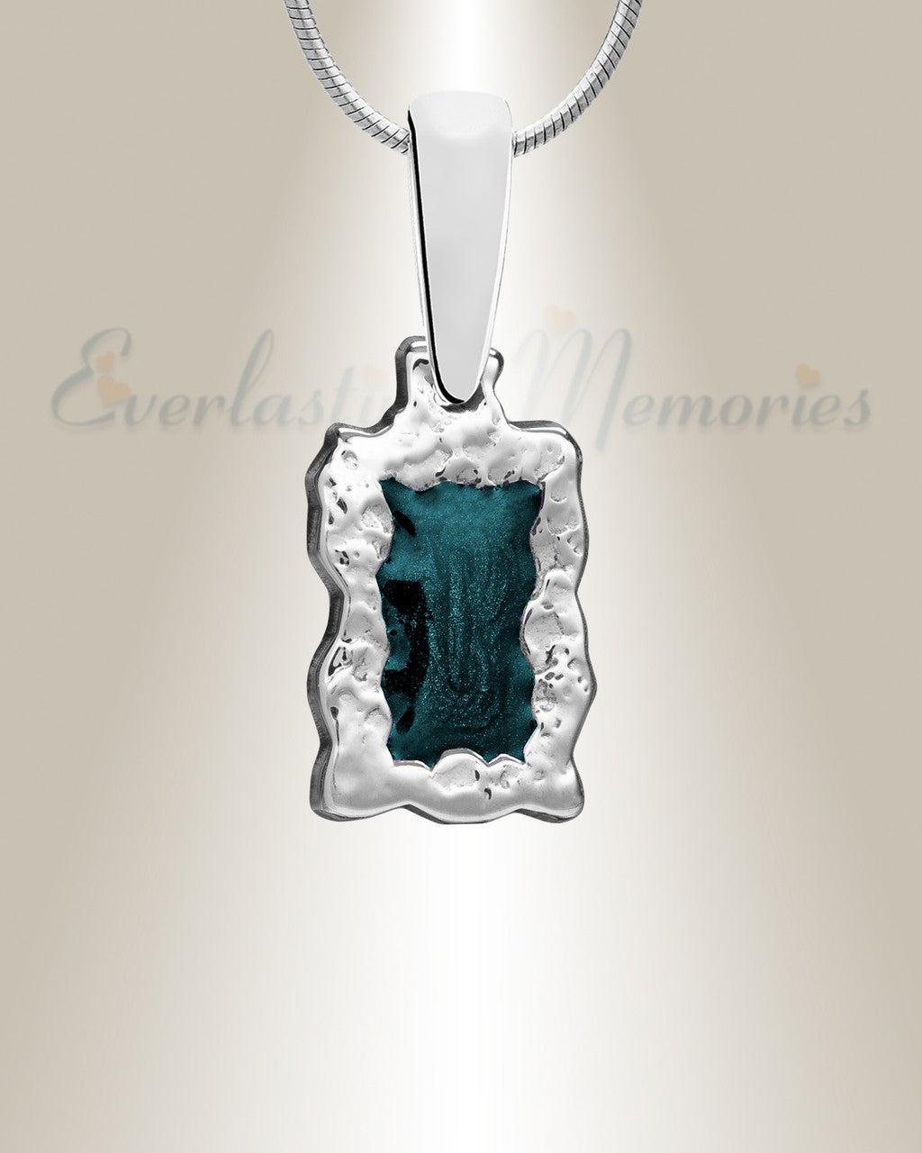 Solid 14K White Gold Elevation Ash Resin Jewelry