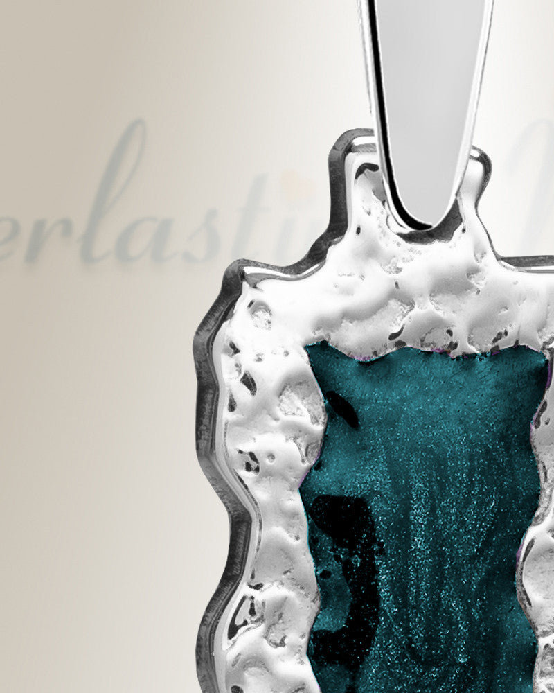 Solid 14K White Gold Elevation Ash Resin Jewelry