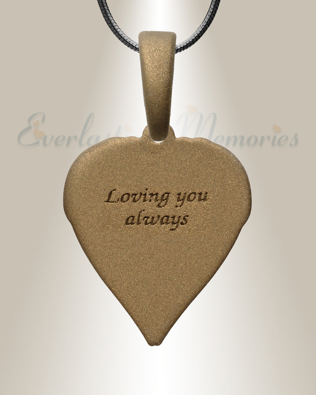 Paradise Bronze Finish Heart with Opal Blue Waters Ash Resin Jewelry