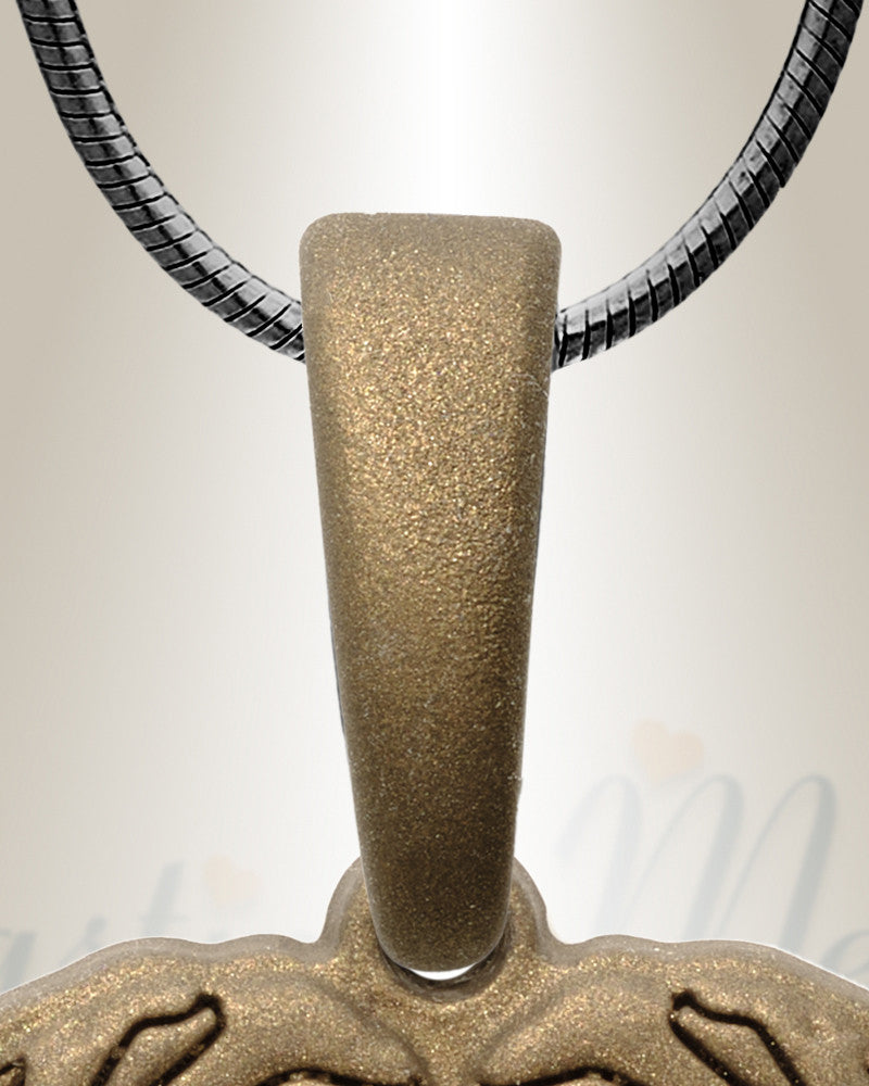 Paradise Bronze Finish Heart with Opal Blue Waters Ash Resin Jewelry