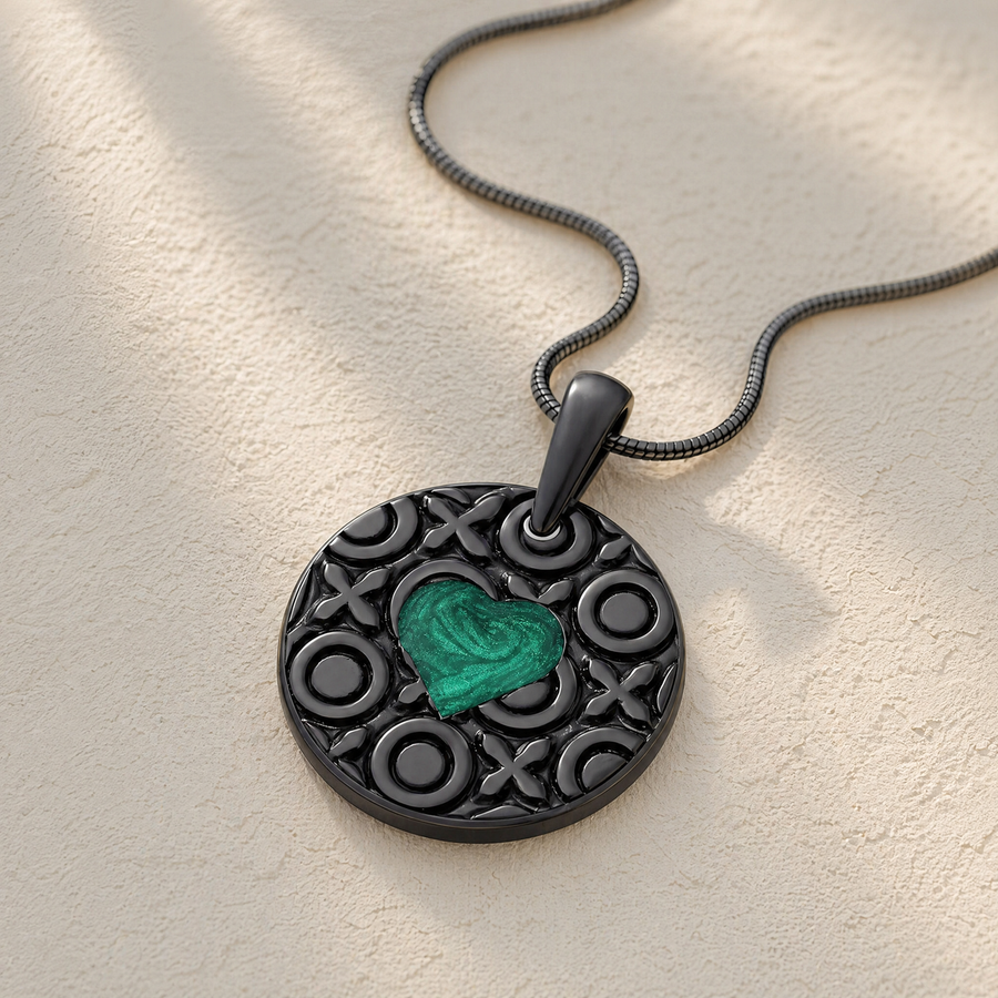 Elaborate Round Black Finish Ash Resin Jewelry