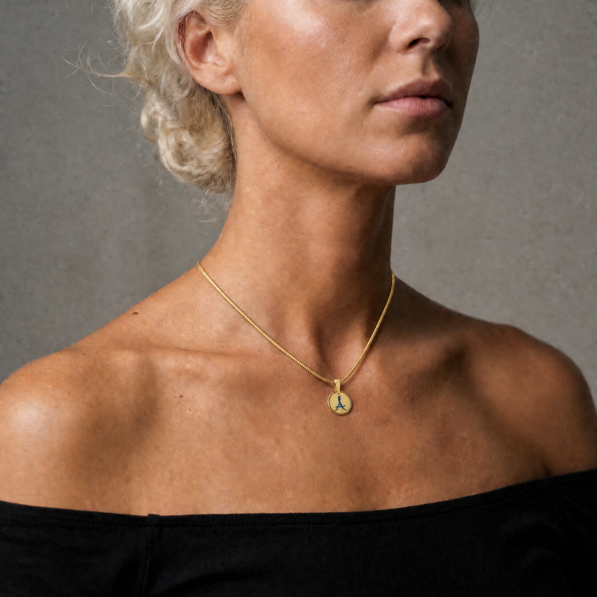 Initial Round Sterling Silver Ash Resin Jewelry