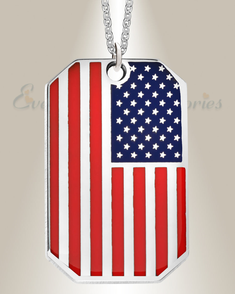 Silver American Flag  Ash Resin Jewelry