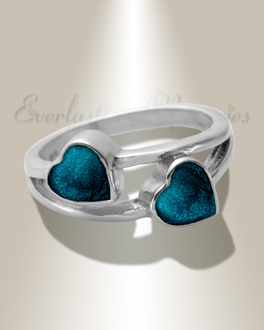 Women's Sterling Silver Thornley Ash Ring with Aqua