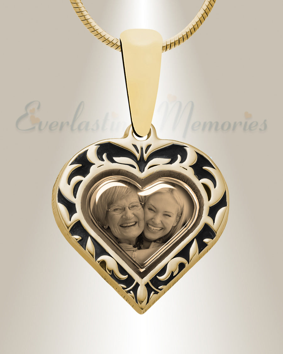 Fancy Heart 14K Gold Picture Pendant