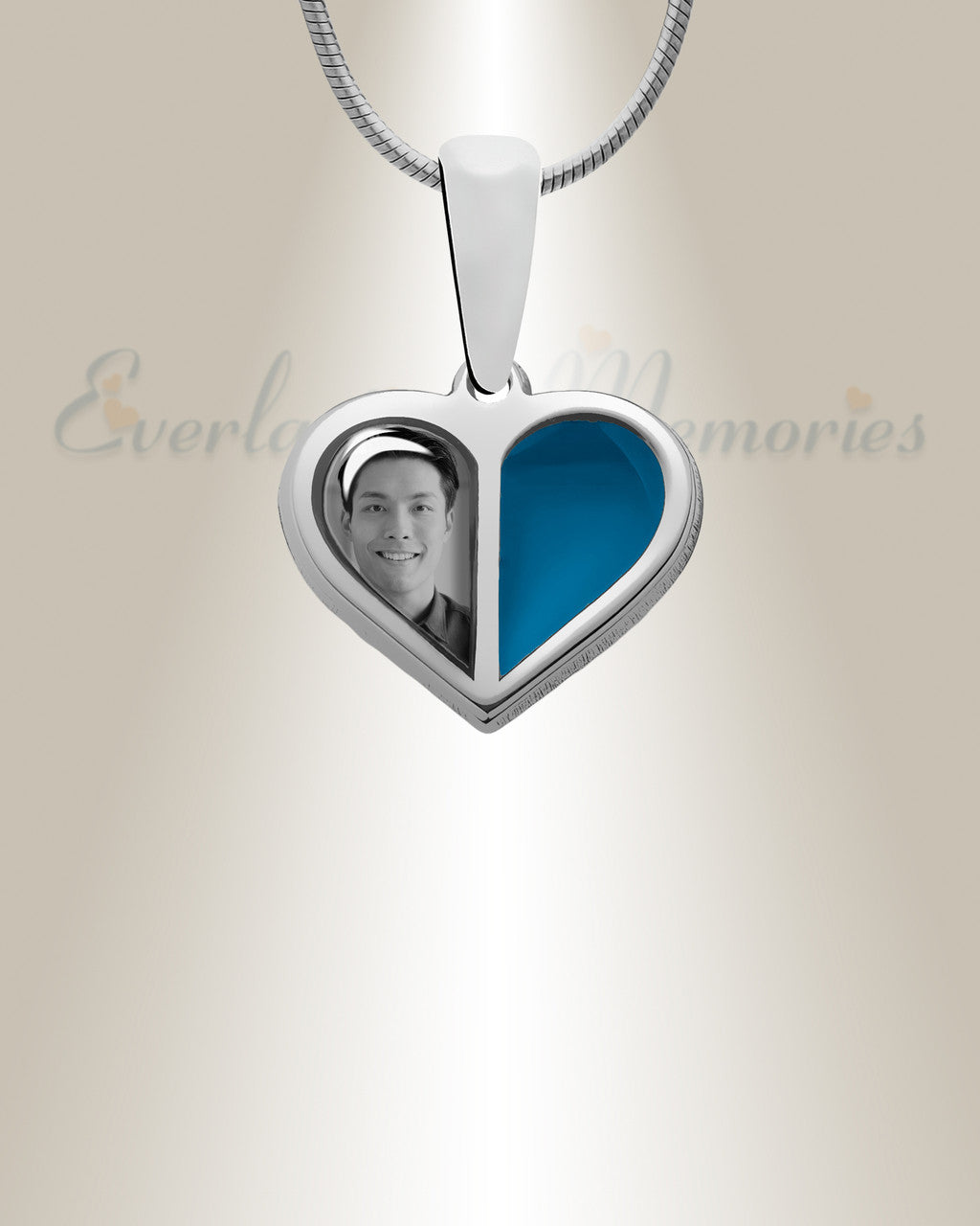 Two Heart Sterling Silver Picture Pendant With Oxford Ashes