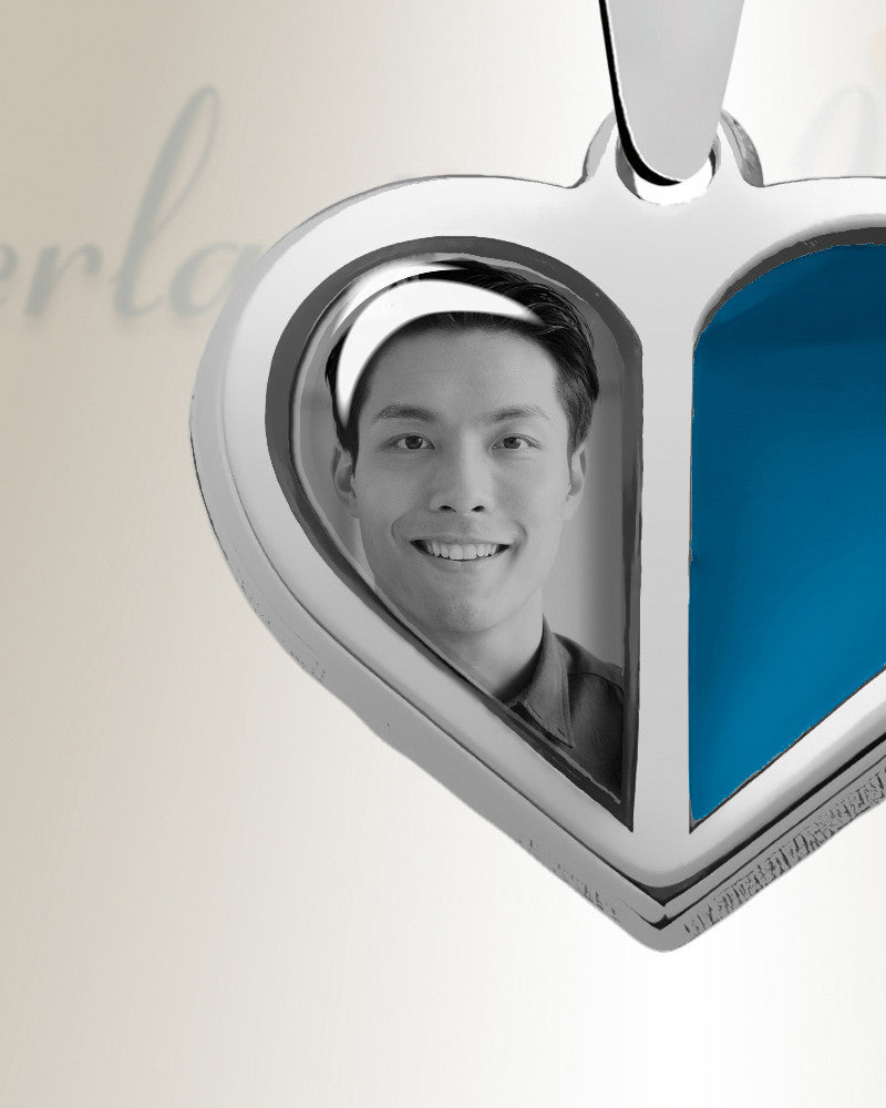 Two Heart Sterling Silver Picture Pendant With Oxford Ashes