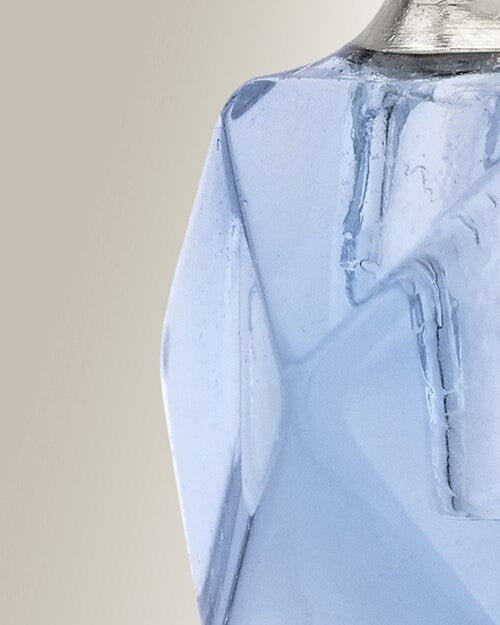 Glass Locket Blue Cubix Cremation Jewelry