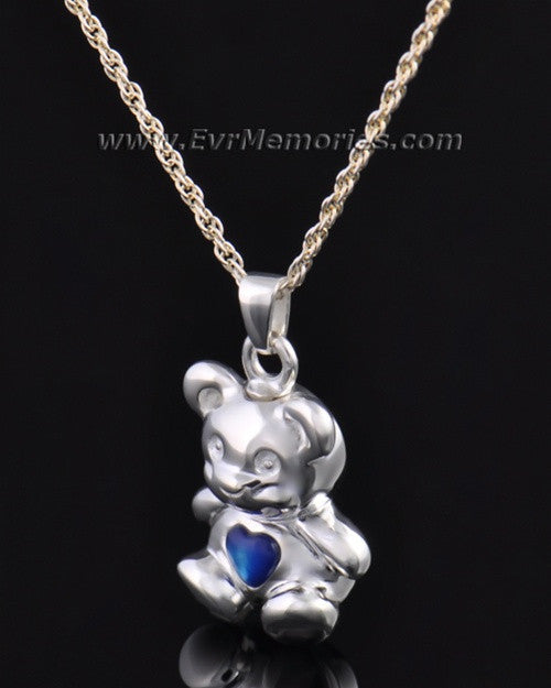 Silver Baby Blue Bear Jewelry Pendant