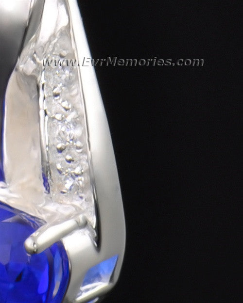 Sterling Silver Deep Blue Heart Memorial Locket