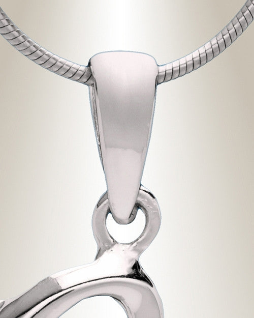 Silver "G" Initial Cremation Jewelry