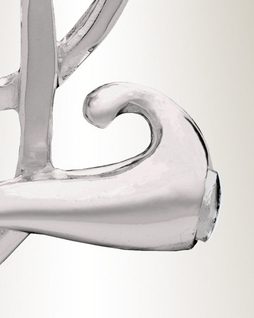 Silver "L" Initial Cremation Jewelry