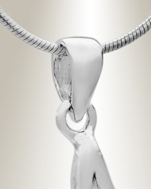 Silver "M" Initial Cremation Jewelry