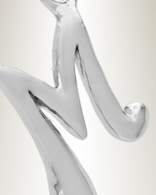 Silver "M" Initial Cremation Jewelry
