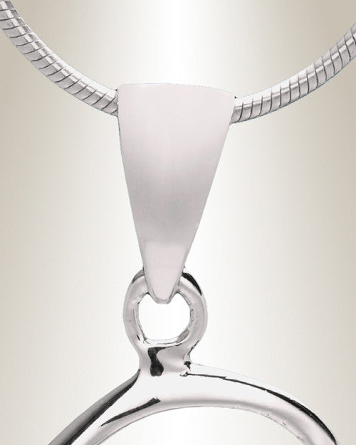 Silver "Q" Initial Cremation Jewelry