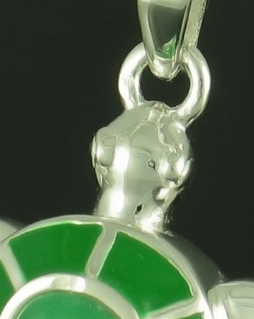Sterling Silver Green Turtle Memorial Necklace
