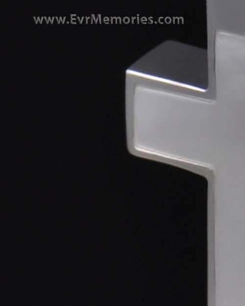 Sterling Silver Pearly Cross Cremation Urn Keepsake