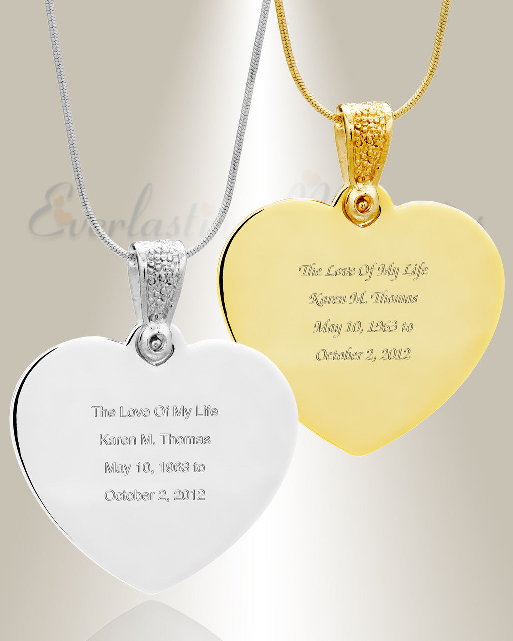Gem Heart Photo Engraved Stainless Keepsake