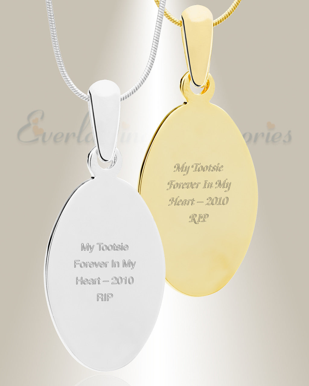 Oval Photo Engraved Stainless Pet Keepsake