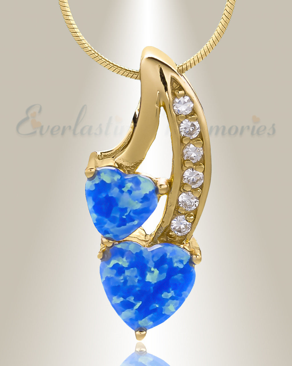 Gold Plated Calming Hearts Memorial Jewelry