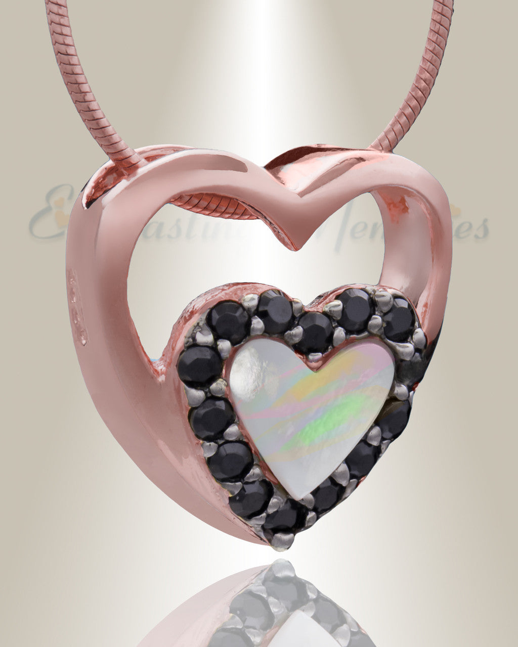 Rose Gold Together Heart Cremation Jewelry