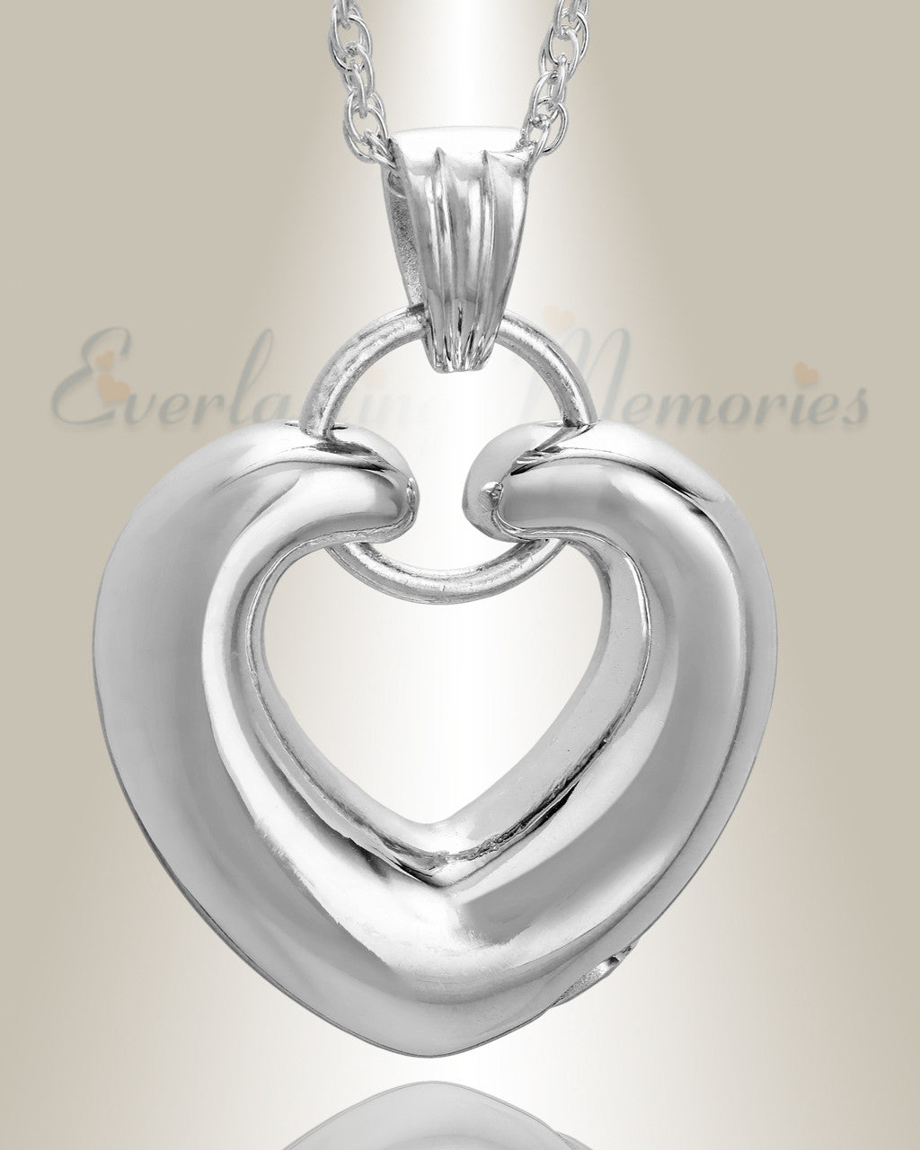 14K White Gold Loyalty Heart Cremation Charm