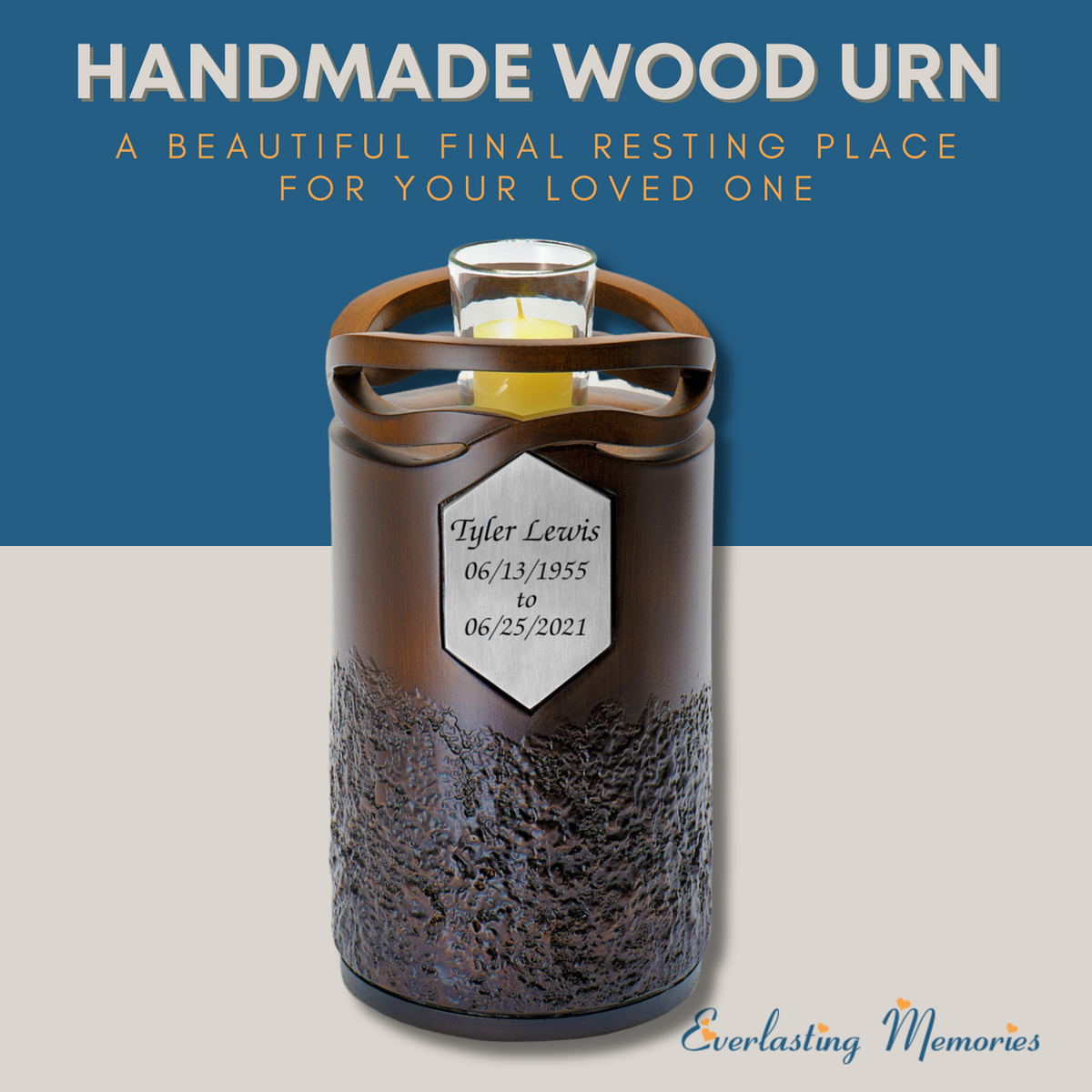 Infinity Wood With Memorium Cremation Urn