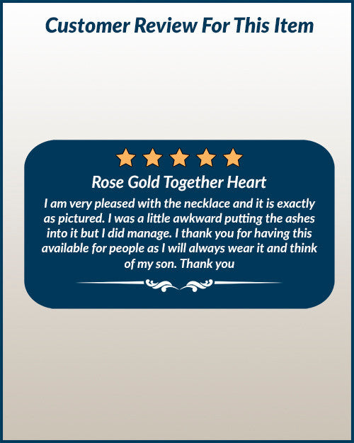 Rose Gold Together Heart Cremation Jewelry