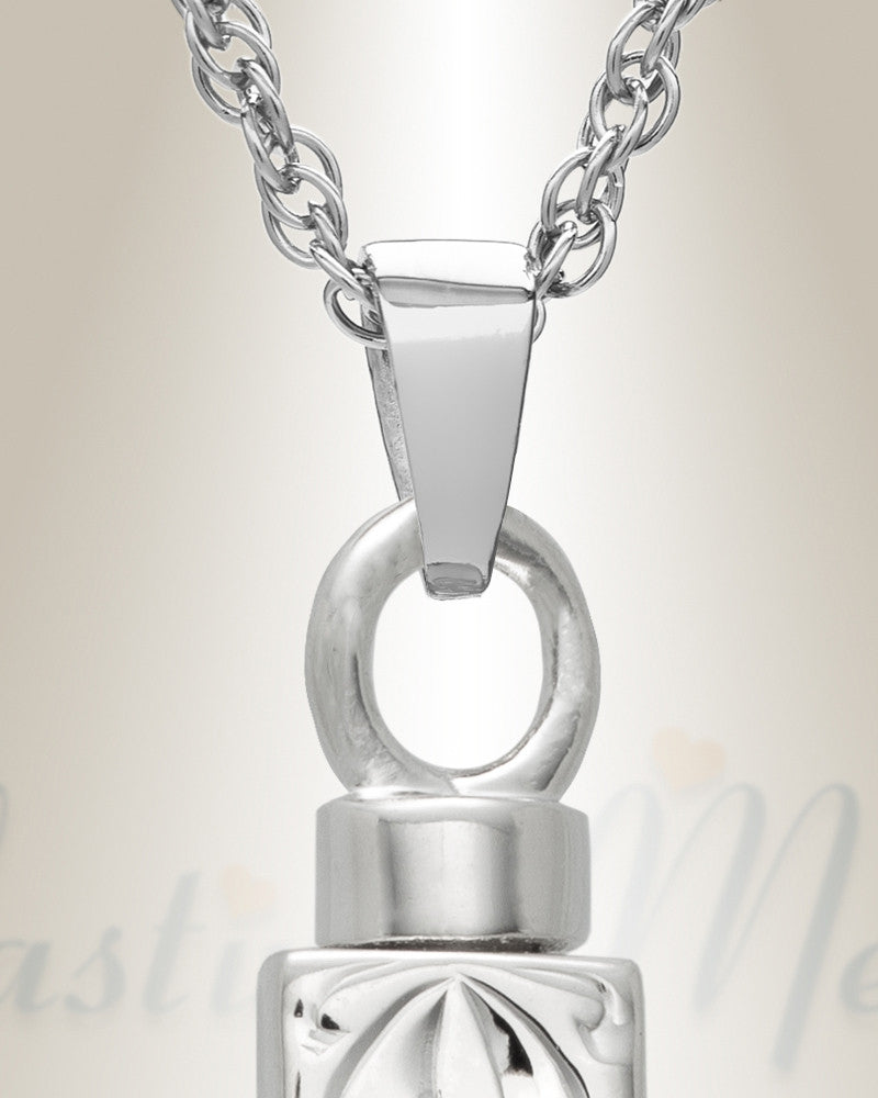 Etched Cross Cremation Urn Keepsake