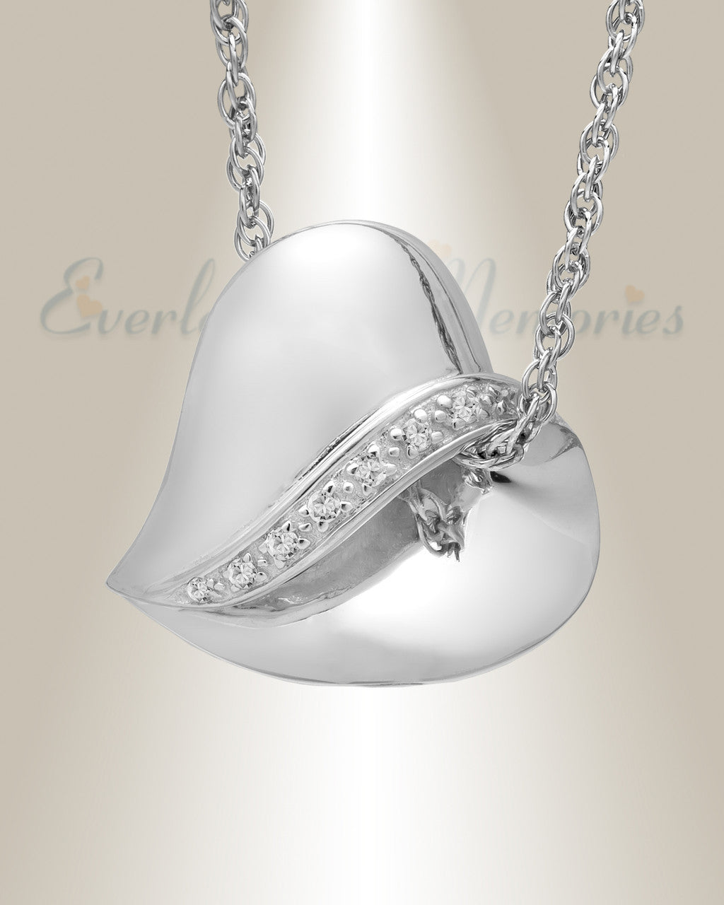 Silver Thankful Heart Memorial Pendant