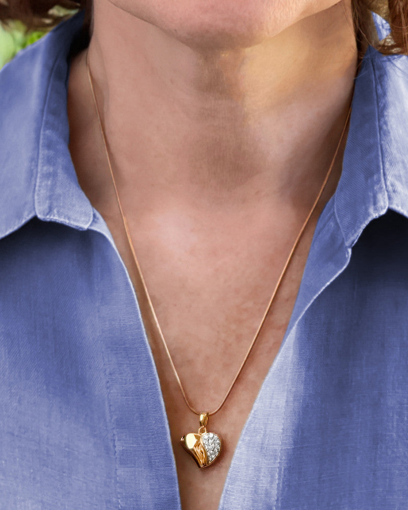 Gold Plated Cordial Heart Cremation Jewelry