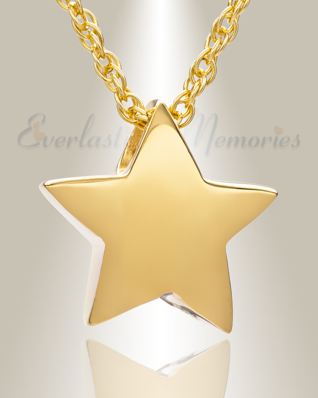 Small Sliding Star Gold Plated Cremation Urn Keepsake