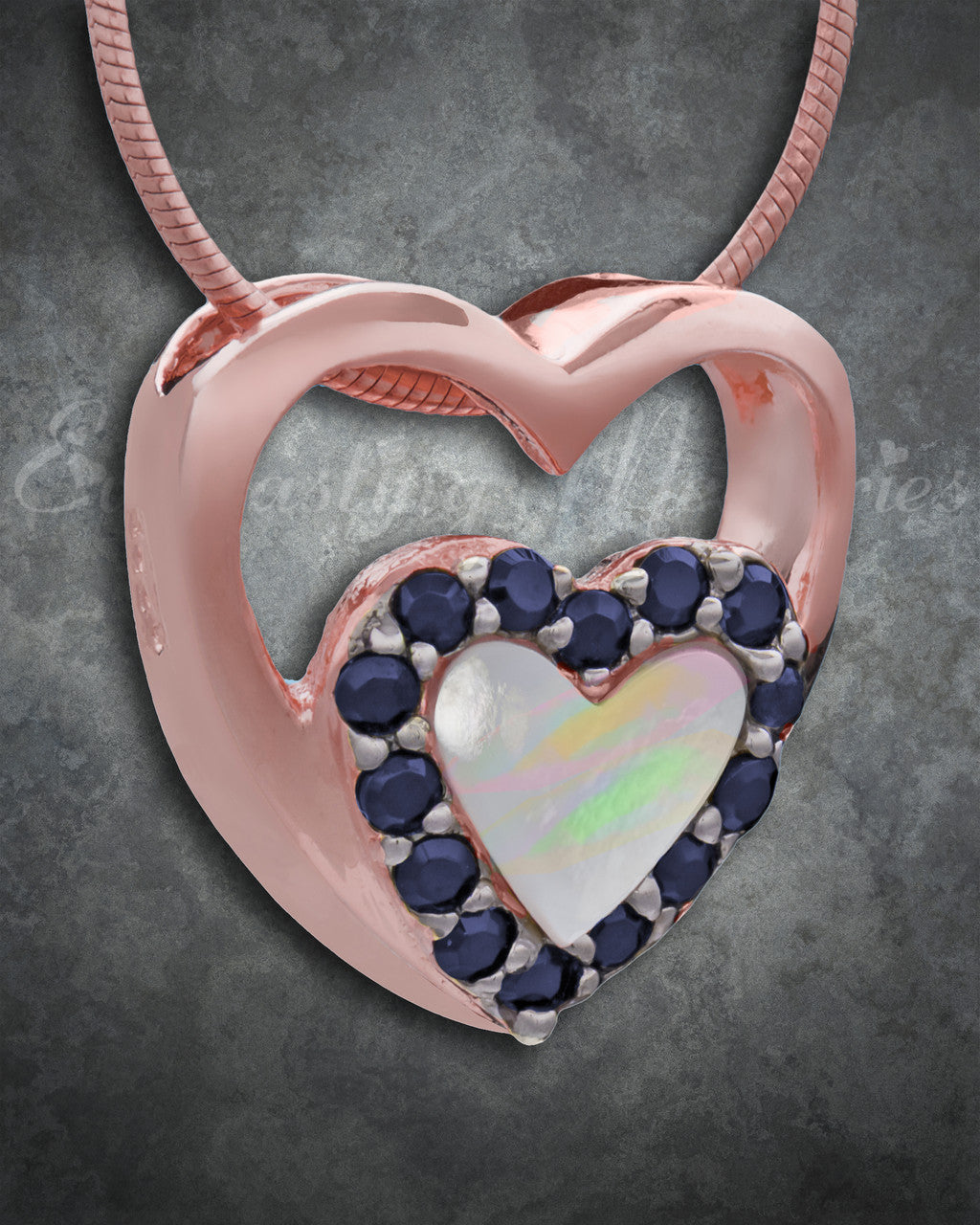 Rose Gold Together Heart Cremation Jewelry