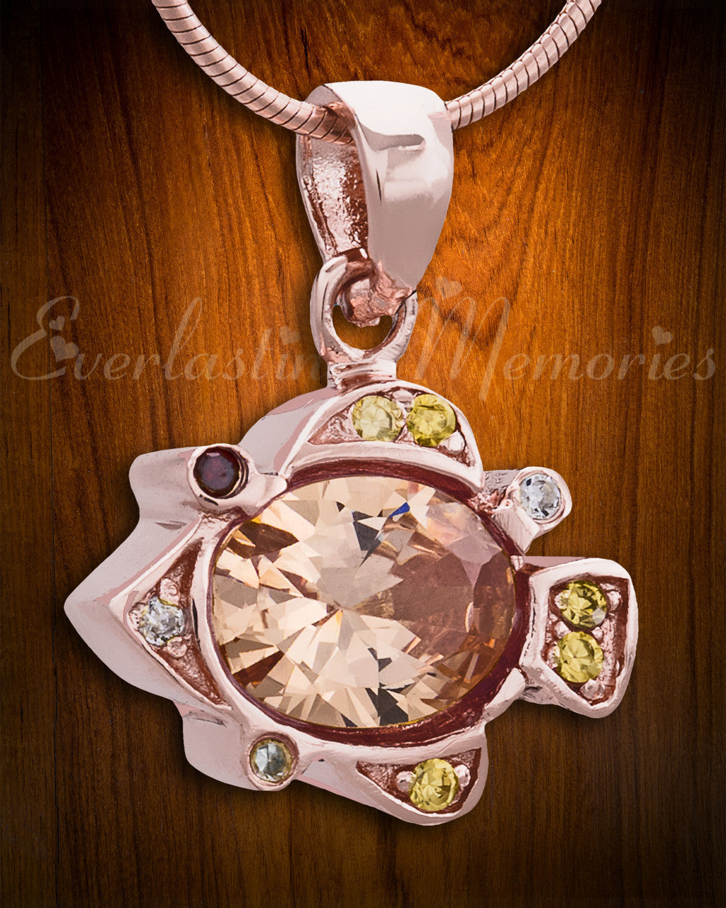 Rose Gold Pufferfish Cremation Jewelry