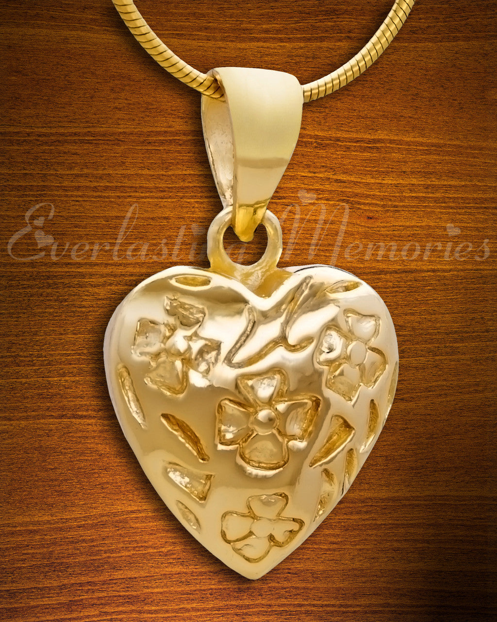 Gold Plated Gratitude Heart Cremation Jewelry