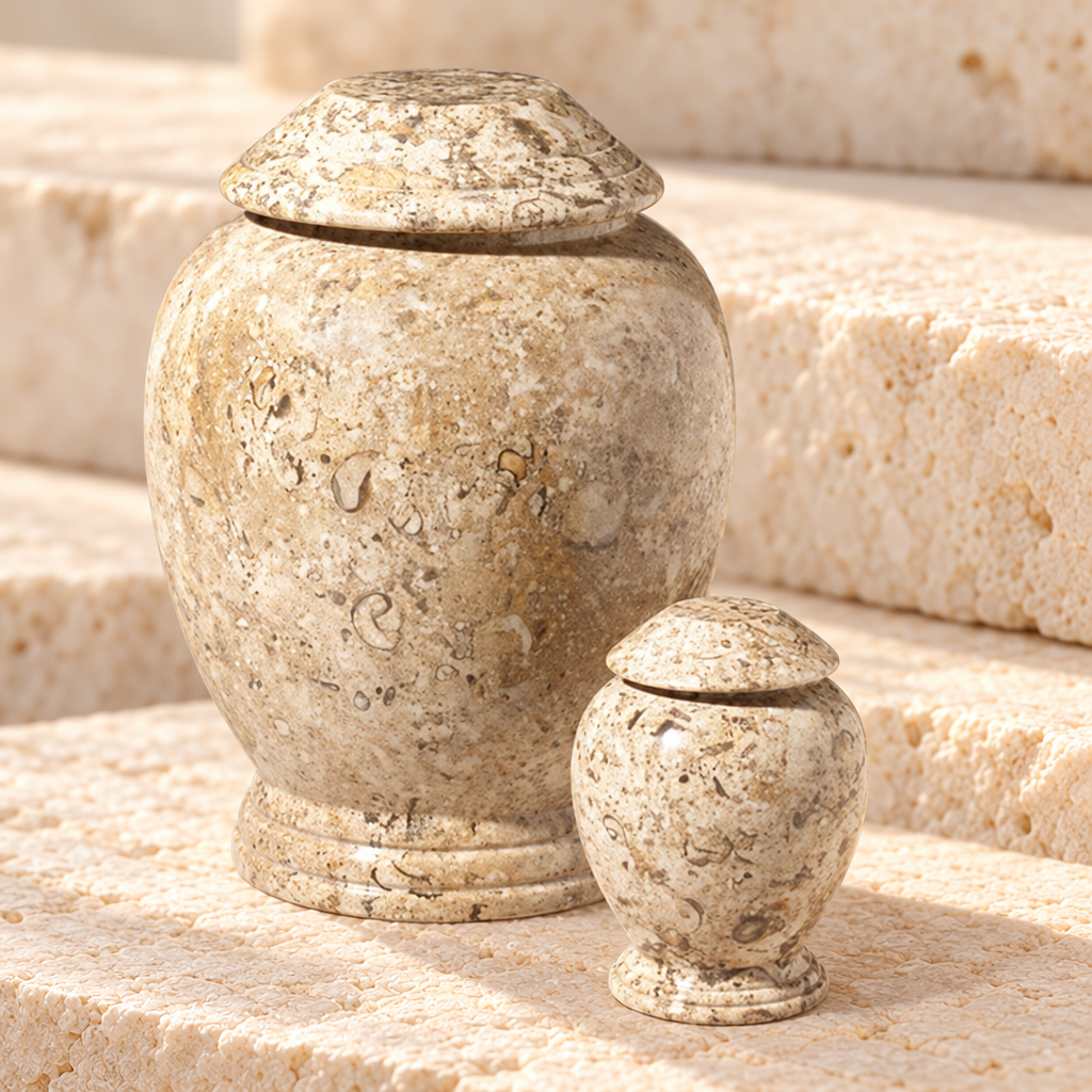 Fossil Marble Urn — main — 53787-5