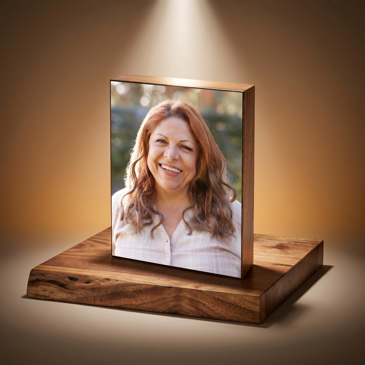 Cherished Memories Wood Photo Cremation Urn