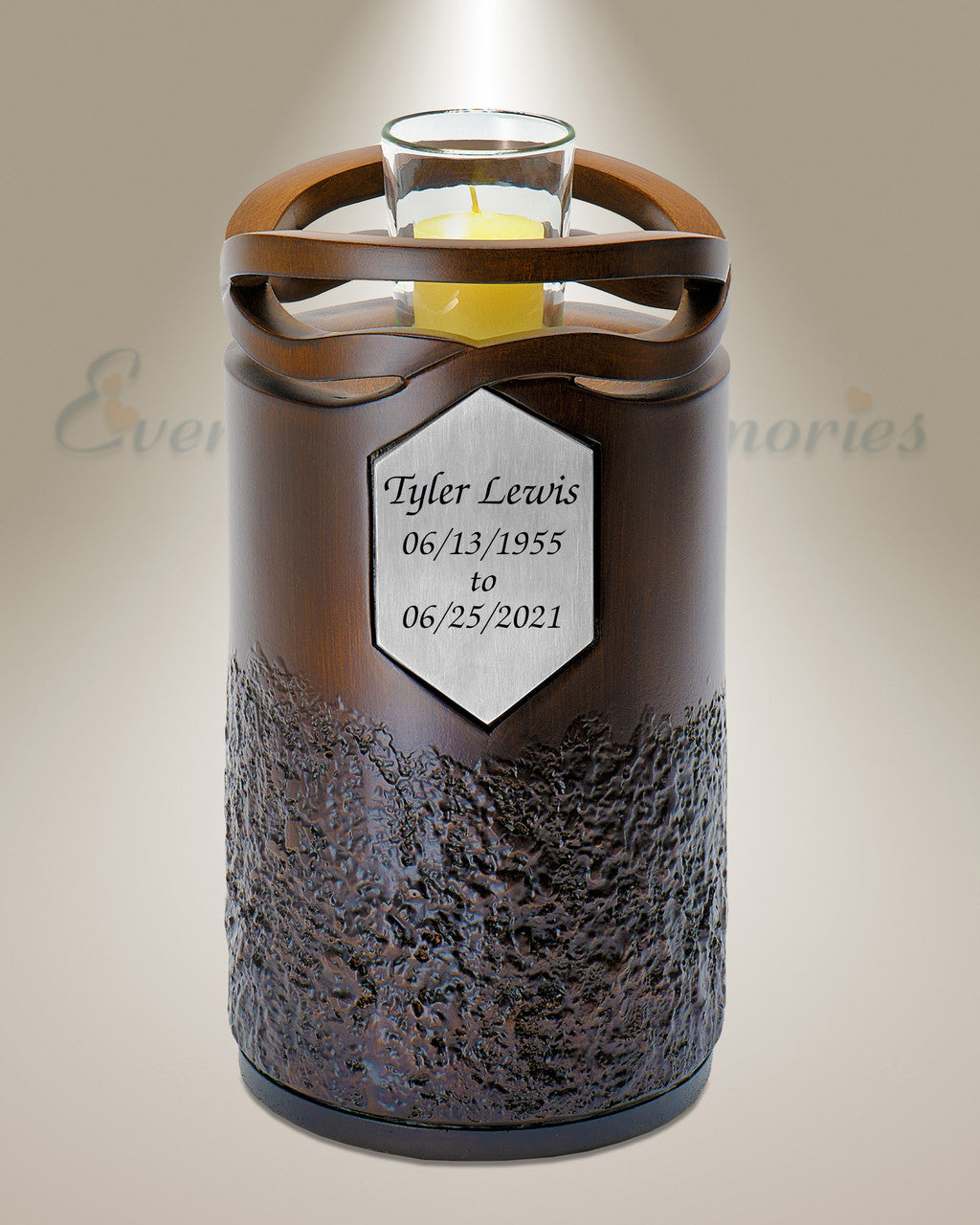 Infinity Wood With Memorium Cremation Urn