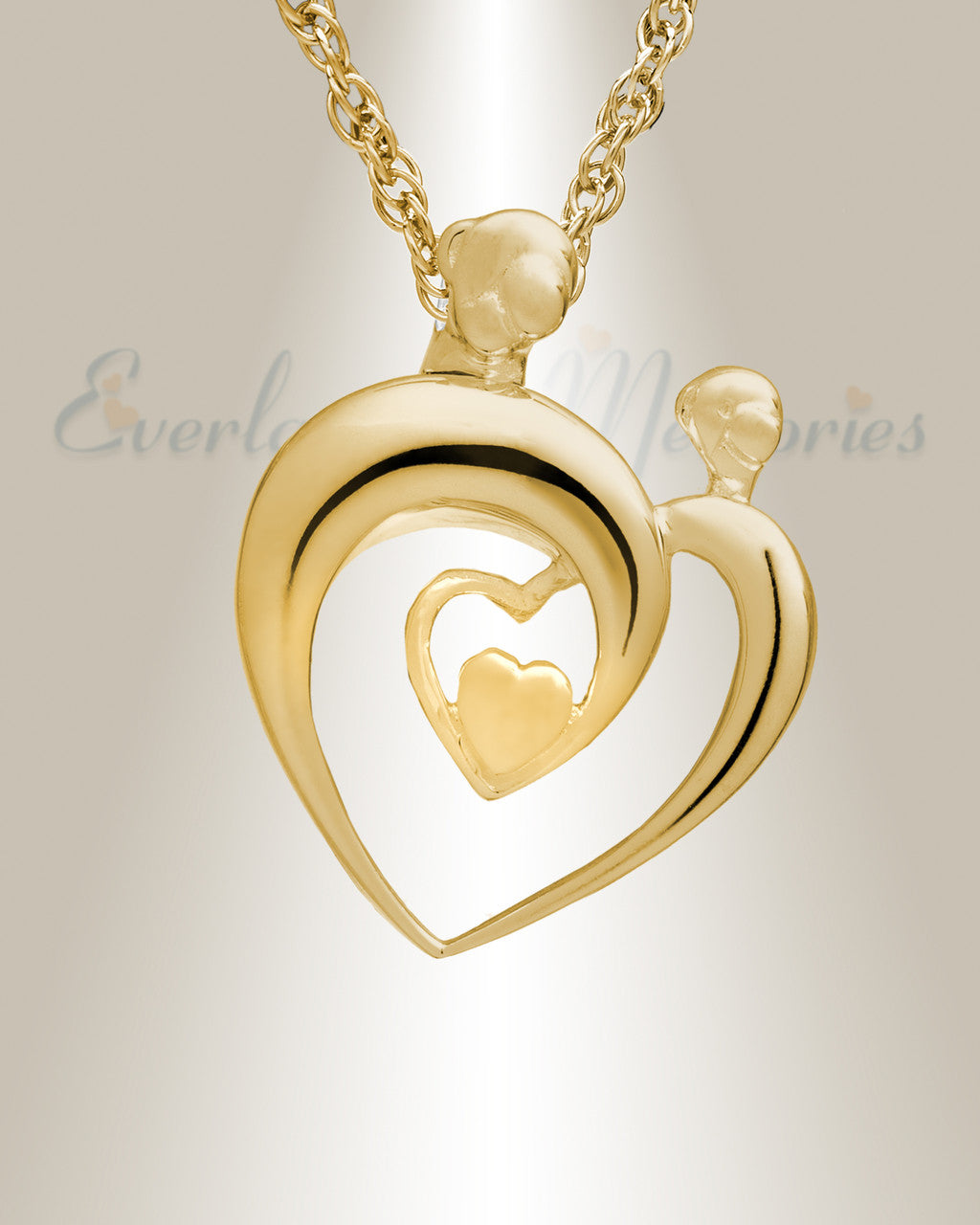 14K Gold Hearts Memorial Locket